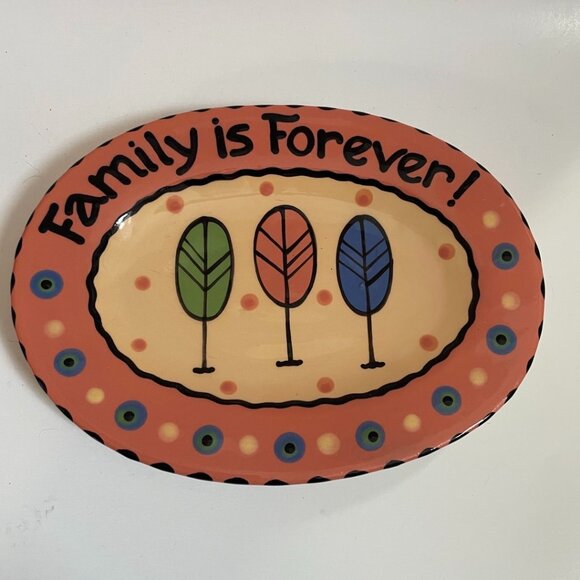 “Family is Forever” Hand-Painted Ceramic Plate - Picture 1 of 8